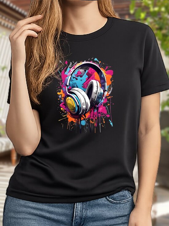The Unbranded Brand Tops - Headphones T-Shirt